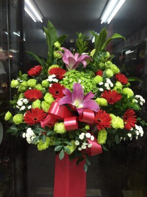 編號:A0006----莉莉紅太陽花籃