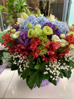 編號:F00021----七彩九重天花籃