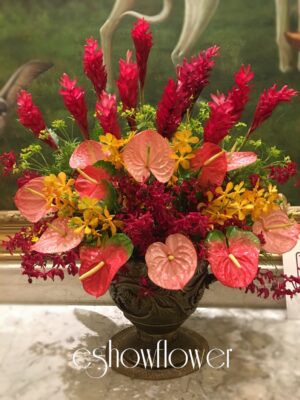 編號:C0036----鴻喜盆花(不同盆器)