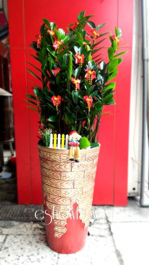 編號:EH0020----金錢旺財紅高盆