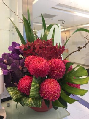 編號:F00013----紅繡球敬神花籃